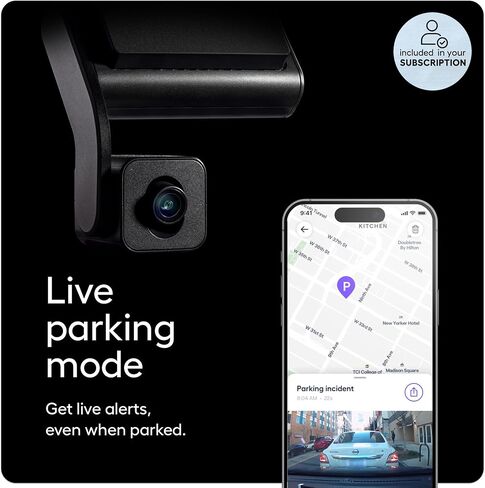 Nexar beam2 Dash Cam - 1 Year Nexar Connect Subscription Included - 2K QHD LTE Connected Unlimited Cloud Storage Live Streaming Parking Mode Night Vision - Front & Cabin Cam (128GB Internal Storage) in Saudi Arabia