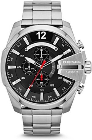 Diesel Men's 'Mega Chief' Quartz Stainless Steel Watch, Color:Silver-Toned (Model: DZ4417) in Saudi Arabia