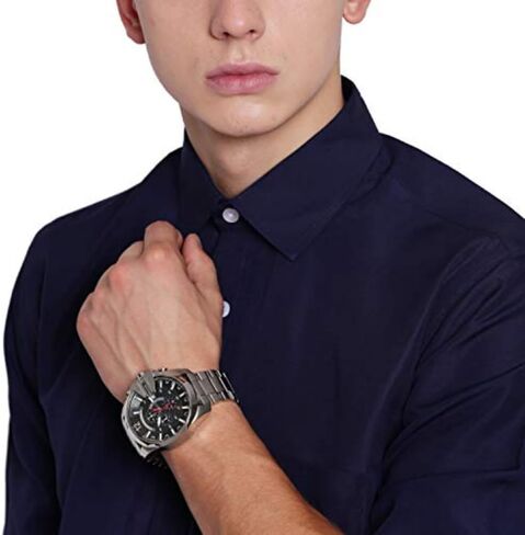 Diesel Men's 'Mega Chief' Quartz Stainless Steel Watch, Color:Silver-Toned (Model: DZ4417) in Saudi Arabia