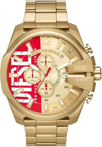 Diesel Men's 'Mega Chief' Quartz Stainless Steel Watch, Color:Silver-Toned (Model: DZ4417) in Saudi Arabia