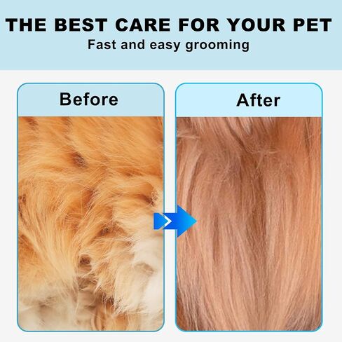 Pet Grooming Brush, Double Sided Undercoat Rake for Dogs & Cats, Professional Deshedding Brush and Dematting Tool, Safe and Effective Removing Knots, Mats, Tangles,and Flying Hair in Saudi Arabia