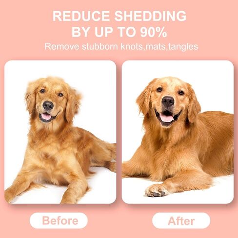 Pet Grooming Brush, Double Sided Undercoat Rake for Dogs & Cats, Professional Deshedding Brush and Dematting Tool, Safe and Effective Removing Knots, Mats, Tangles,and Flying Hair in Saudi Arabia