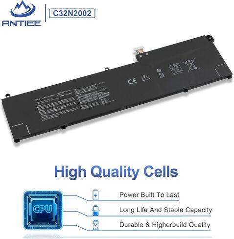 استبدال بطارية الكمبيوتر المحمول ANTIEE C32N2002 لجهاز Asus ZenBook Pro 15 UX535 UX535L UX564 UX564PH UX535LI Flip 15 UX535LI UX564PH UX564EH UX564EI Series 0B200-03770000 0B200-03660200 11.55V 96 8380 مللي أمبير in Saudi Arabia