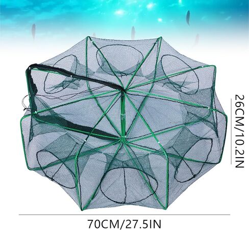 The Magic Foldable Fishing Trap, Folding Fishing Net，2024 Upgrade Auto-Foldable Strengthened Fishing Trap Net, Minnow Traps for Bait Fish，Fish Traps，Crawfish Trap，Minnow Trap in Saudi Arabia