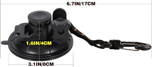 REDCAMP 4Pcs Heavy Duty Suction Cup Anchor for Glass Window Suction Hooks Strong Vacuum Suction Cups with Securing Hook Tie Down, Camping Tarp Accessory as Car Side Awning in Kuwait