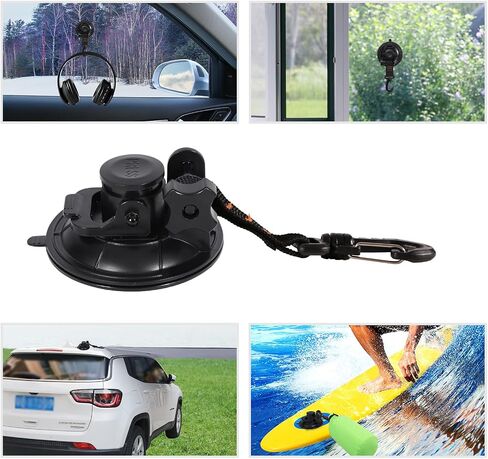 REDCAMP 4Pcs Heavy Duty Suction Cup Anchor for Glass Window Suction Hooks Strong Vacuum Suction Cups with Securing Hook Tie Down, Camping Tarp Accessory as Car Side Awning in Kuwait