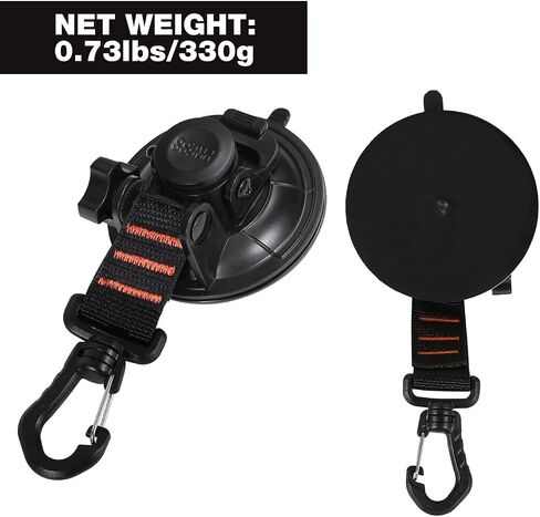 REDCAMP 4Pcs Heavy Duty Suction Cup Anchor for Glass Window Suction Hooks Strong Vacuum Suction Cups with Securing Hook Tie Down, Camping Tarp Accessory as Car Side Awning in Kuwait