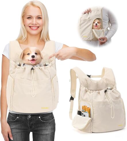 حقيبة ظهر للحامل الأمامي للكلاب، حقيبة ظهر لحمل الكلاب الأليفة قابلة للتعديل، حقيبة ظهر شبكية جيدة التهوية للسفر مع نوافذ جانبية بسحاب للسفر والمشي لمسافات طويلة للكلاب الصغيرة والمتوسطة والقطط (بحد أقصى 15 رطلاً) in Kuwait