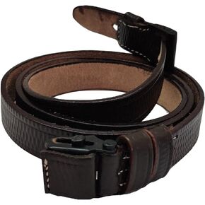 CALYX World War German Mauser K98 98K WWII Rifle Leather Sling WW2 German Army K98 98K Rifle Leather Rifle Carry Sling - Dark Brown K98 Reproduction