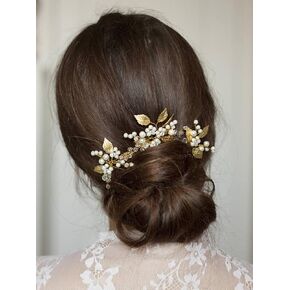 FXmimior Bridal Headpiece Vintage Crystal Leaf Hair Pins Bobby Pins Wedding Party Hair Accessories(pack of 3) (silver)