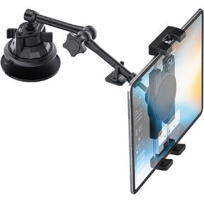 Heavy Duty Suction Cup Holder Tablet Mount for 4.7"-13" Phone & iPad - Tablet Holder for Car Dashboard Windshield Vehicle Sunroof Car Holder, Compatible with iPad Pro/Air/Mini, Galaxy Tab, iPhone