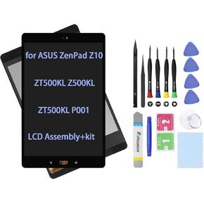 9.7" Screen Replacement for ASUS ZenPad Z10 ZT500KL Z500KL ZT500KL P001 Display LCD Assembly Glass Touch Digitizer + Repair Kit (No Adhesive) (Black)