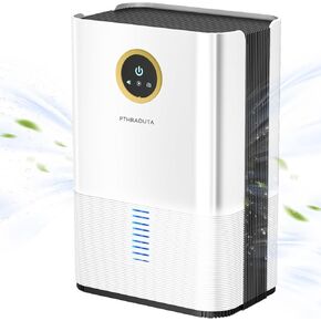 PTHRAOUTA dehumidifier for basement bathroom RV home closet indoor indoor 33.8 oz water tank（800 sq.ft） small dehumidifiers safe mini drainage auto-off odor removal 2 duak-core portable dehumidifier 5 colorful lights remove moisture quite silent car dehum