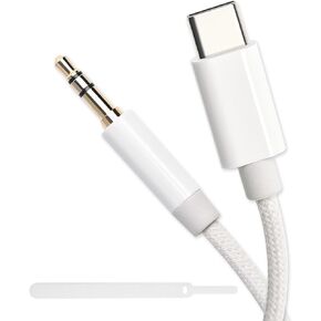 Aux to USB C Cable 6.6 ft, USB C to 3.5mm Audio Aux Jack Cable Type C to 3.5mm Headphone Car Stereo Cord Compatible with iPhone 15/15Plus/Pro/Pro Max, Galaxy S24 S23 Ultra iPad Pro Air Pixel