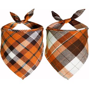 2 Pack Fall Dog Bandana, Holiday Halloween Thanksgiving Day Dog Bandanas Scarf for Small Medium Large Dogs