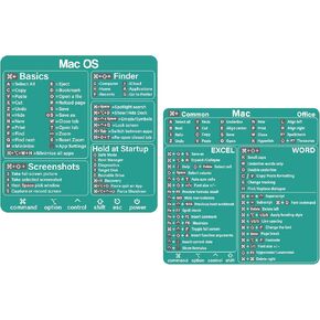 Mac Shortcut Sticker - Mac OS Shortcuts Sticker (M1+Intel) + Word/Excel, Laptop Keyboard Shortcuts Stickers for MacBook, Compatible with 13-16 Inch MacBook Air/Pro