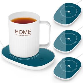 VIHOSE 4 Pack Smart Coffee Warmer Coffee Mug Warmer for Desk with Auto Shut off Gravity Induction Cup Warmer Electric Coffee Warmer Plate Temperature Heating Coffee Cup Heater for Office (Deep Green)
