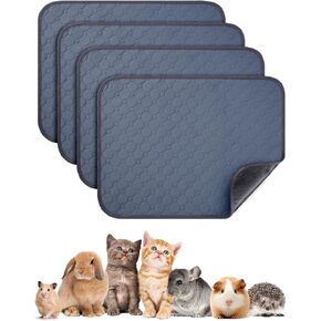 4 Pack 24 x 18 Inch Guinea Pig Cage Absorbent Liner Reusable Waterproof Super Absorbent Guinea Pig Urine Pad Non-Slip Mat for Small Animals Rabbit Hamster Rat. Washable Guinea Pig Bedding
