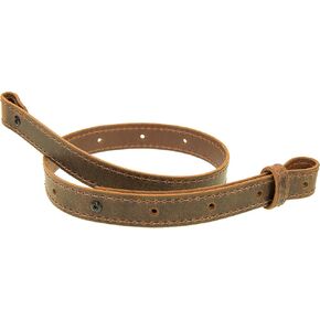 1 1/4" Wide_Buffalo Hide Leather Rifle Sling_Crazy Horse/Brown_Amish Handmade