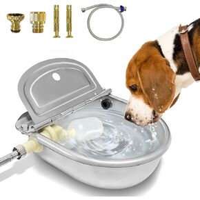 Automatic Water Bowl for Dogs,3L Automatic Horse Drinking Water Bowl with Float Valve,304 Stainless Steel Automatic Livestock Water Bowl Kit for Cow,Pig,Duck,Chicken,Sheep
