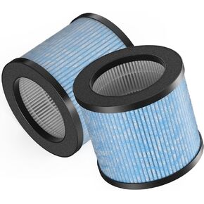 GoKBNY TPAP002 True HEPA Replacement Filter, Compatible with TOPPIN TPAP002 HEPA Air Purifier Comfy Air C1, Part# TPFF002, 4-IN-1 Filters（4-Pack）