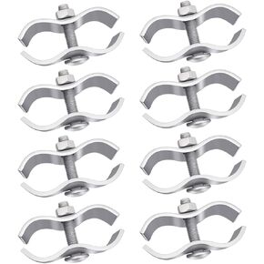 Chain Link Fence Panel Clamps, 8 Set 1-3/8" (32mm) Dog Kennel Clamps, Chain Link Fence Pipe Panel Frames, Saddle Clamps for Dog Kennels & Chain Link Fence