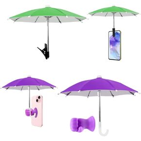 Phone Umbrella for Sun,2 Pcs Phone Sun Shade Shield Umbrella,Universal Phone Umbrella Sun Blocker Cover Visor for Beach Pool Outdoor Video Photo Watching Shooting Phone Anti-Glare