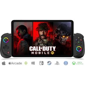 arVin Wireless Gamepad Controller for iPad Pro 13"/Air/Mini/Tablet/iPhone/Android/Switch/PS4/PC with Hall Effect Sensing Joystick/RGB Light/Turbo/Macro Key/6-Axis Gyro/Vibration/Streaming/Cloud Gaming