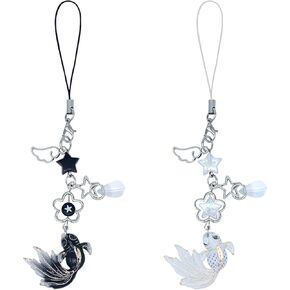 Aesthetic Phone Charm Star Goldfish Cell Phone Charms Straps for Phone Case, Cute Y2K Fish Charm Keychains Accessories for Women Phone, Camera, and Bag