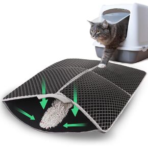 Cat Litter Mat Litter Trapping Mat, 30"x22" Large Cat Mats for Litter, Kitty Litter Mat, Waterproof Cat Litter Mat, Little Box Mat, Double Layer Litter Trapping Mat