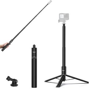 ULANZI TT52 Extendable Selfie Stick 59inch Tripod Invisible Tripod Stand Foldable Handle Grip for INSTA360 X4 X3 Video Shooting w Adapter for GoPro Hero 13 12, 11, 10, 9, 8, 7, 6, 5 etc