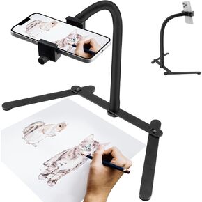Adjustable Phone Tripod,Phone Stand for Recording,Overhead Phone Tabletop Tripod Mount,19.7 inch Flexible Gooseneck Arm,Compatible with 3.5~7.5 inch iPhone/Nexus/HTC/LG/Webcam/Ring Light