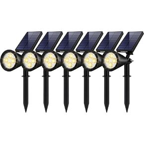InnoGear Solar Outdoor Lights, Solar Lights Outdoor Waterproof Solar Spot Lights Outdoor Spotlight for Yard Landscape Lighting Wall Lights Auto On/Off for Pathway Garden, Pack of 6 (Warm White)