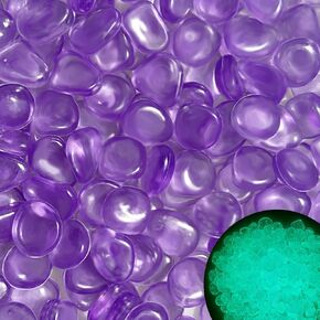 Glow Pebbles, 200 pcs Glowing Rocks, Glow in The Dark Stones for Outdoor Decor, Garden Lawn Yard, Luminous Pebbles for Landscaping, Walkway Pathway, Aquarium Fish Tank Rocks (Star Purple)