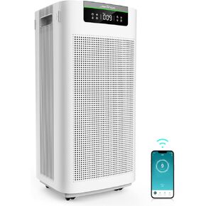 Jafända Air Purifiers Home Large Room 3800 sq ft H13 True HEPA Filters Activated Carbon APP & Alexa Air Cleaner Dust Pollen Smoke Allergies Odors Pet VOCs