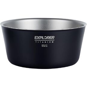 Explorer Bear Black Titanium Double-walled Camping Bowl, 18 fl oz, 550ml