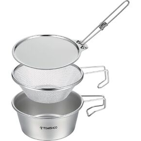 مجموعة أدوات المطبخ، وعاء كوب سييرا من الفولاذ المقاوم للصدأ مع مصفاة شبكية وغطاء للتخييم والمشي لمسافات طويلة وحقيبة الظهر in Kuwait