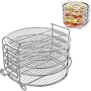 Dehydrator Rack Stainless Steel Stand Ninja Foodi Air Fryer Accessories. Dehydrator Rack for Ninja Foodi 6.5 & 8 Qt and Ninja Pressure Cooker, Compatible with Instant Pot Duo Crisp 8 Qt