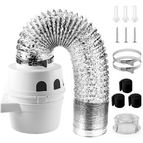 Cenipar TDIDVKZW Indoor Dryer Vent Kit with 4 Inch by 10 Feet Proflex Ducting Hose, White in Saudi Arabia