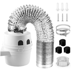 Cenipar TDIDVKZW Indoor Dryer Vent Kit with 4 Inch by 10 Feet Proflex Ducting Hose, White