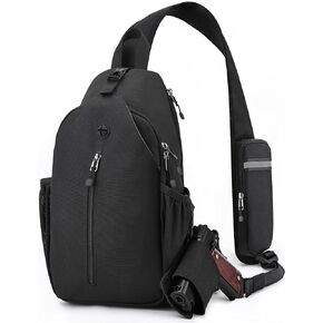 Concealed Carry Bag for Men, YKK Zippers Crossbody Sling Backpack edc Bag with Gun Holsters, Travel Hiking Chest Bag Daypack