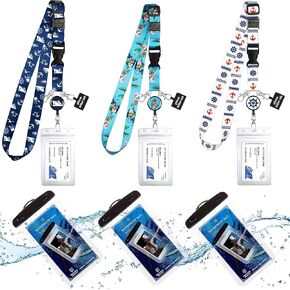 3-PK Waterproof Phone Pouch Phone Dry Bag Case for iPhone 13 12 11 Pro Max XS Max Samsung Galaxy s10 Google Up to 7.0". Cruise Adjustable Lanyard & Waterproof ID Key Card Holder Clip. Nautical Art