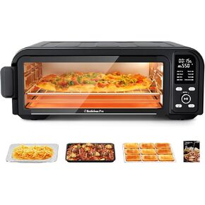 Beelicous Pro 19QT Digital 8-in-1 Air Fryer Toaster Oven, 550°F Flavor-Lock Tech, Flip Up & Away Capability, 40+ Recipes, Airfryer Countertop Oven Combo, 4 Accessories, Fit 13" Pizza, Black in Kuwait