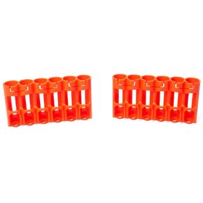 Slimline AA Battery Storage Caddy (2 Pack), Orange, Holds 6 Batteries (Not Included)