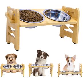 Elevated Dog Bowls for Small Dogs Food Bowl Stand Raised Cat Bowls for Indoor Cats Pet Dog Feeding Station Adjustable