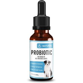 Probiotic for Dogs, Probiotic Drops for Dogs with Digestive Enzymes, Probiotics for Dogs Digestive Health, Diarrhea & Upset Stomach Relief + Gas, Constipation, and Allergy Relief.