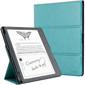 CoBak Stand Case for Kindle Scribe - Premium Folio Leather Cover with Pen Holder, Auto Sleep/Wake, and Stand Feature - Compatible with 10.2 Inch Kindle Scribe (2022 Release)