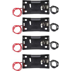 4pcs D Cell Battery Holder 1.5V D Size Battery Holder Case Container with Wire D Size Battery Box