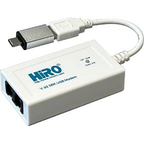HIRO H50364 V92 56K External USB USB-C Type-C Type C Data FAX DIAL-UP Internet Modem Dual Port Built-in Buzzer Truly Plug N Play DRIVERLESS Installation Built-in Driver Windows FAX and SCAN 11 10 8.1