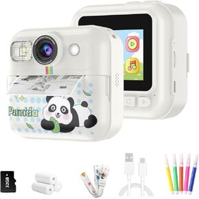 Kids Camera Instant Print,1080p Hd Video and Kids Camera for Girls Boys,Instant Camera for Kids with 32gb Sd Card and Printing Paper,Best Gift for 3 4 5 6 7 8 9+ Years Old Girls Boys